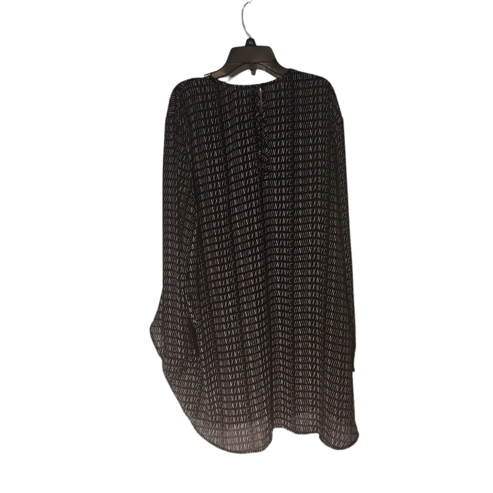 Gabrielle Union NYC Asymmetrical Top Blouse Size XL Black and white